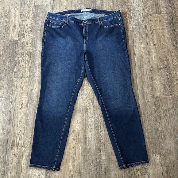 torrid Denim - Torrid BOYFRIEND Womens Size 24 XT Blue High Rise Jeans Denim Pants 46x33